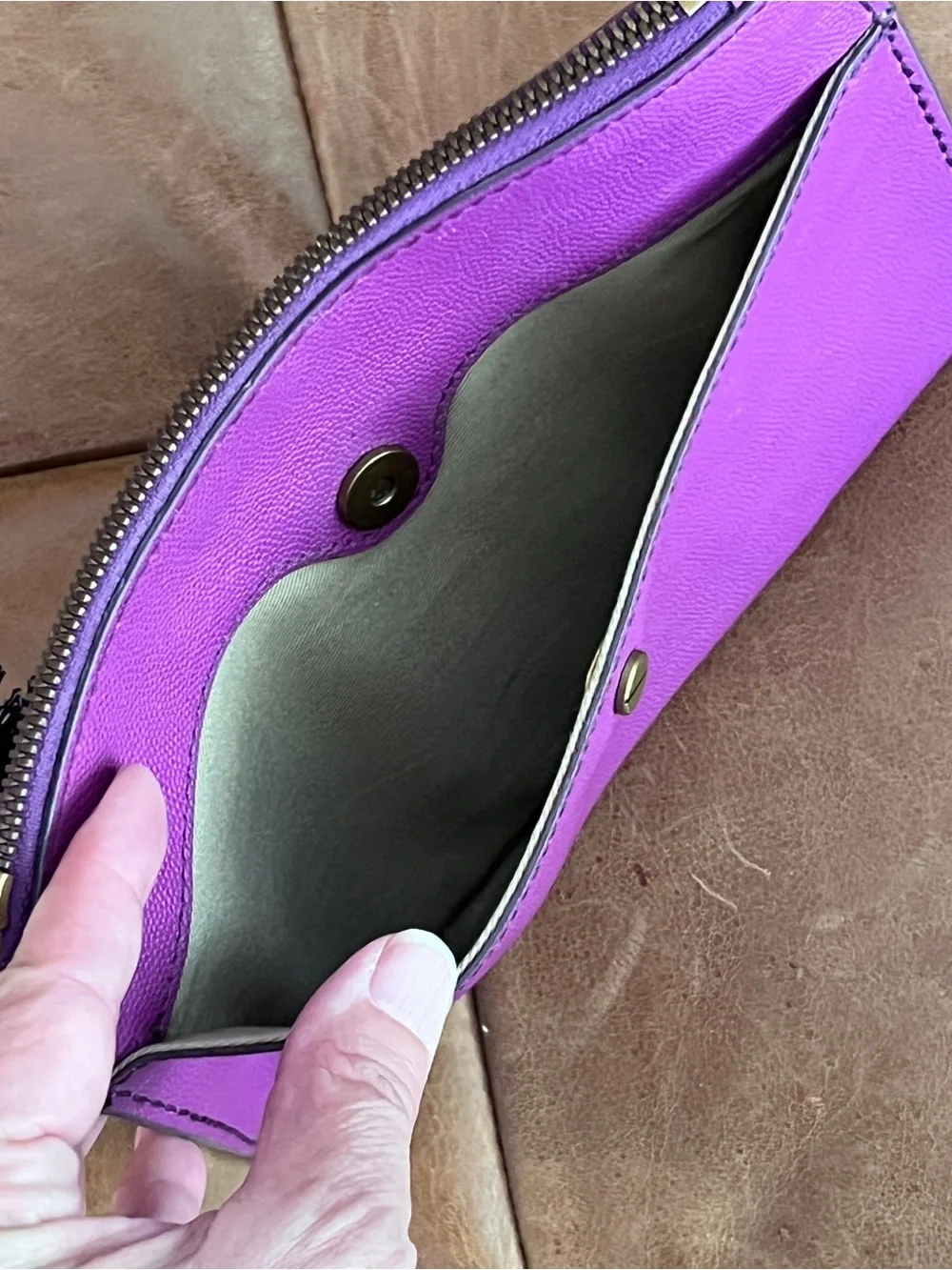 Purple/Fuschia J Crew Signet Pouch Fall 2017